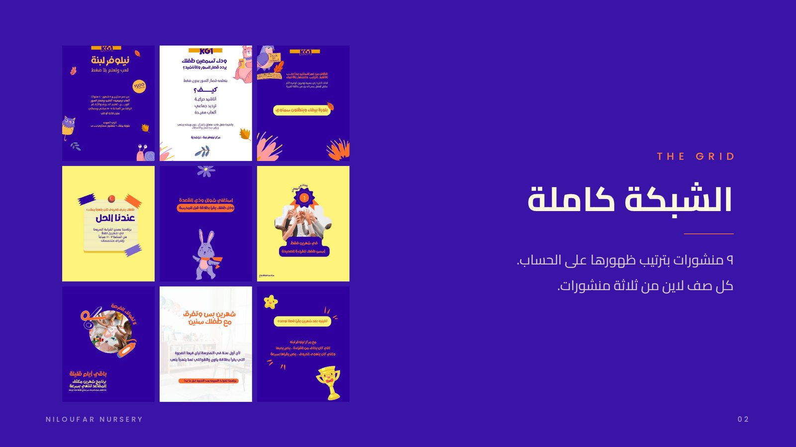 حضانة نيلوفر — خطة الشبكة